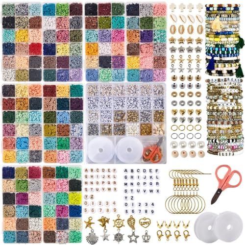 Box-O-Beads Earth Tones Clay Beads Bracelet Making Kit – 31,050 Pieces Friendship Bracelet & Jewelry Making Set in 144 Colors – Complete DIY Bead Craft Kit for Girls, Teens & Adults