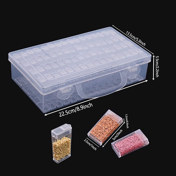 Huacan Diamond Painting Storage Containers Diamond Painting Accessories 64 Grids Storage Box