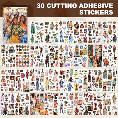 Black Girls Scrapbooking Stickers 400 Pre-Cut Washi Stickers