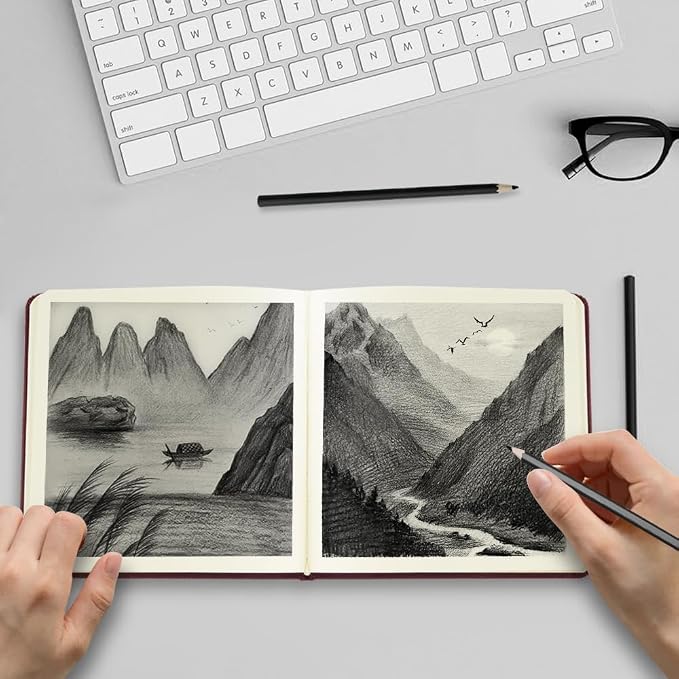 5x5 Pocket Sketch Book,80gsm Hardcover Art Sketchbook for Drawing Journal
