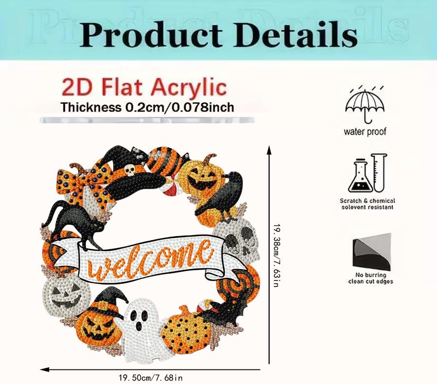 Halloween Hanging Diamond Art Kits for Adult Diamond Painting Kit Pendant