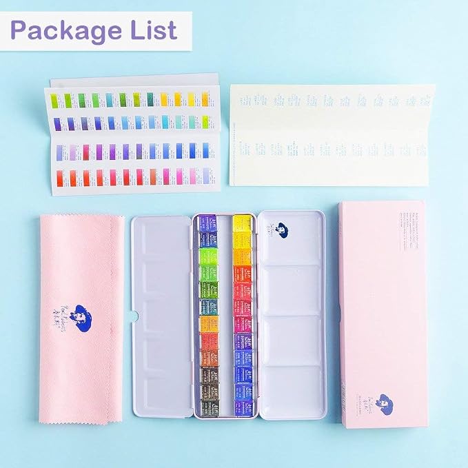 Paul Rubens Watercolor Paint Set Artist Grade, 24 Vivid Colors | High Lightfastness & Unmatched Transparency, Portable Metal Case Art Supplies for Artists Beginners Hobbyists Students