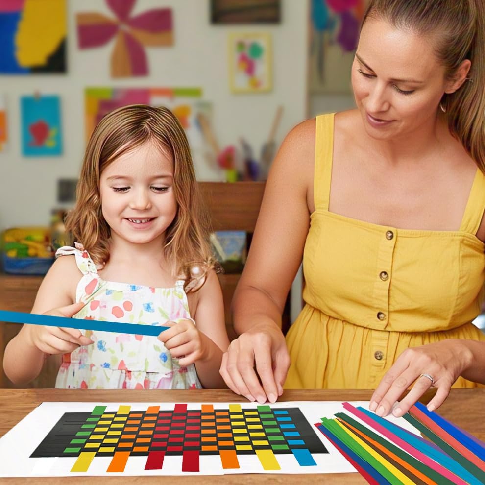 Origami Joy 15 Paper Weaving Project • Anxiety Relief PaperCraft • DIY Placemats with ¾-inch Paper Strips and 9x14-inch Mats • Beginner Learn to Weave • Arts & Craft Kits for Home and Classroom Decor
