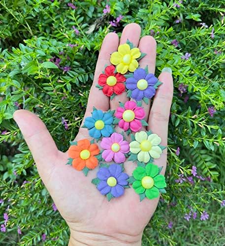 Handmade 100 Pcs Lovely Mulberry Paper Flowers 30x30mm Scrapbooking Wedding DIY Craft Supplies Card Paper Flowers Craft Projects Artificial Flowers. (.10 Colors..)