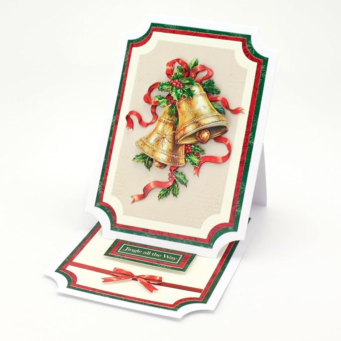 Katy Sue Deck The Halls Die-Cut Decoupage Pack. 12 Pre-Cut Die-Cut Decoupage Sheets for Christmas Card Making Supplies & Card Toppers Featuring Christmas Stocking, Jingle Bells & Holiday Scenes