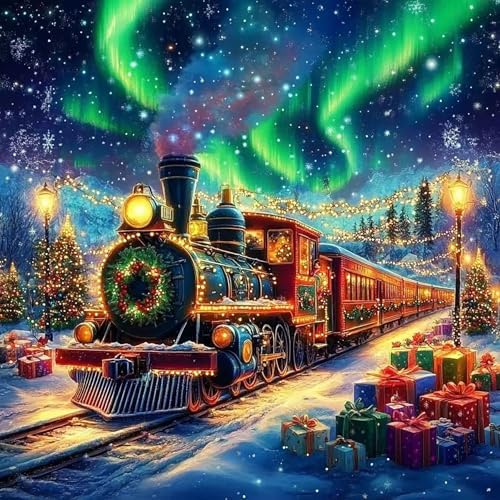 ijbnhd Christmas Train Diamond Art Kits for Adults Christmas