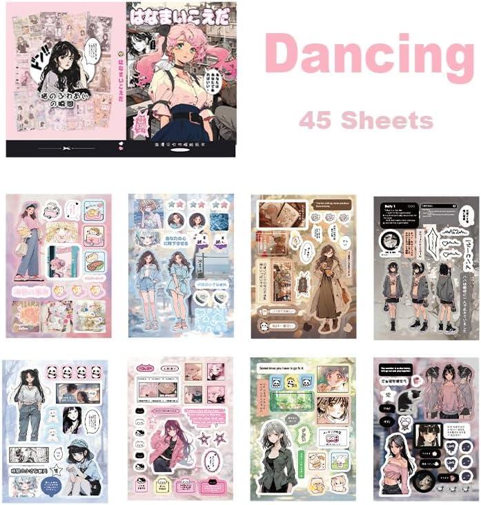 Japanese Sticker Book 800 Pcs Heisei Retro Romantic Kawaii Manga Style Stickers Aesthetic DIY Scrapbooking Notebook Decoration