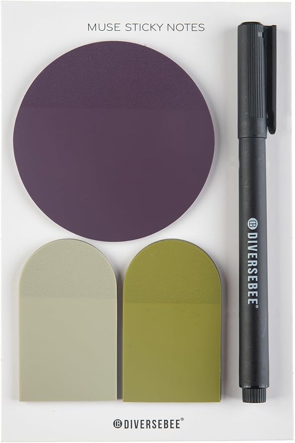 DiverseBee Transparent Sticky Notes Set with Quick Dry Pen (Muse)