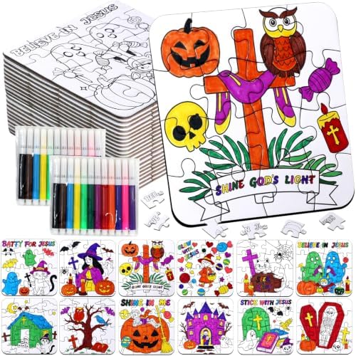 Religious Halloween Arts & Crafts for Kids, DIY Puzzle Activities Game Toy