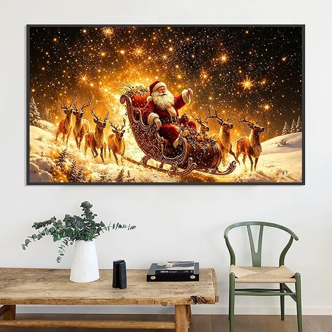 Meothan 5D Large Size Christmas Diamond Art Kits for Adults (27.6x15.8inch) | Santa Claus Diamond Painting Kit for Adults, Full Drill Diamond Gem Art Dots Paintings kits for Home Wall Decor Gift(70x40cm)