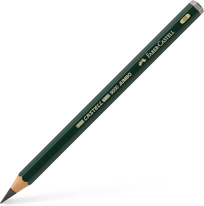 Faber-Castell Supreme Artist Quality Castell 9000 Jumbo Graphite Single Pencil, with Extra Thick 4B 5.3mm Lead
