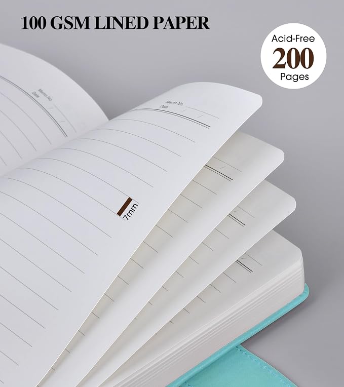 PAIBAS Lined Journal Notebook for Men, A5 Leather Journals for Writing Women, Hardcover Notebooks for Work,School,Note Taking,Travel,Business,Personal daily Diary,200 Page College Ruled (5.9" x 8.4")