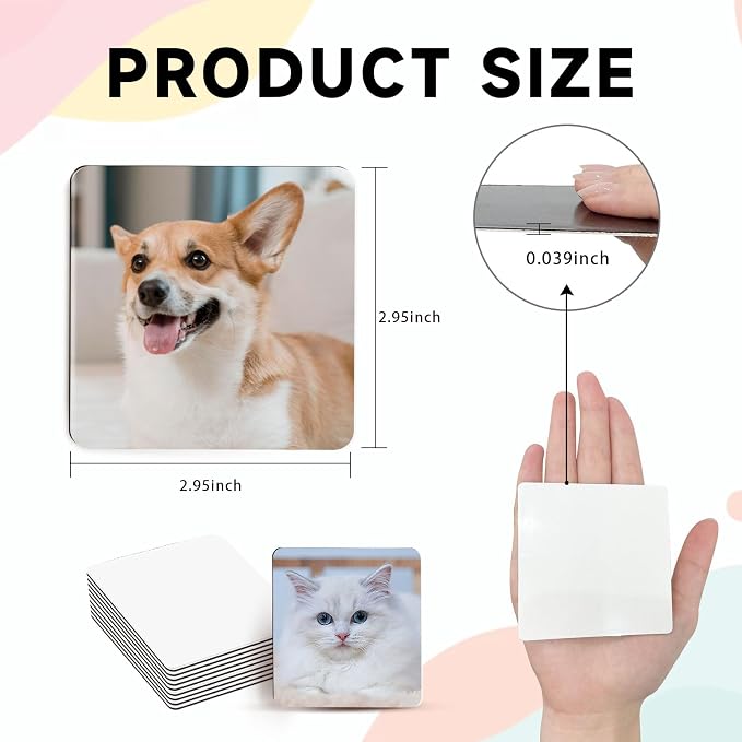 30Pcs Sublimation Magnets Custom Fridge Magnets Blanks (30, 2.95" x 2.95") | Personalized Sublimation Blanks Bulk for Home Kitchen Refrigerator Microwave Oven DIY Craft Gifts