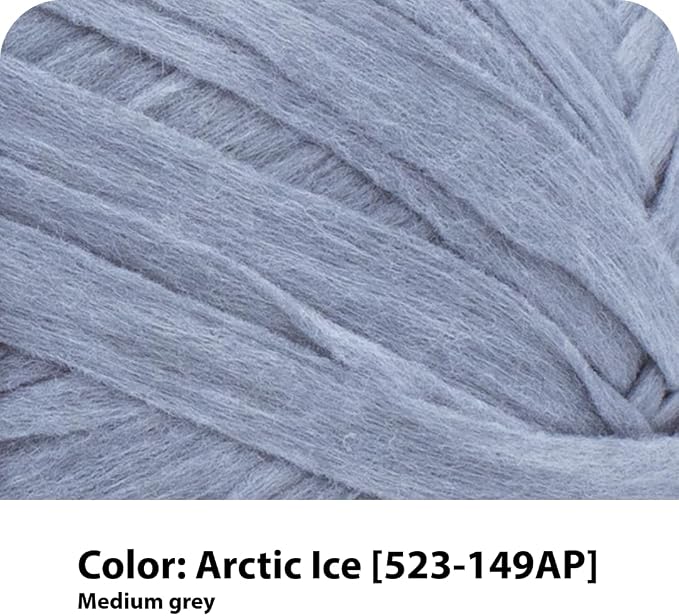 Lion Brand Yarn, Rewind Tape Crochet Yarn, Arctic Ice, Gray, 3 Pack