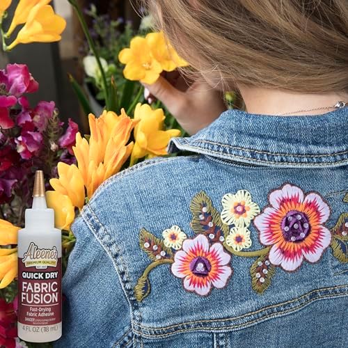 Aleene's Fusion Fabric Adhesive 2 fl oz 3-Pack, Washable Fabric Glue for Clothes, Denim, Leather, Polyester, Cotton, Fabrics, Dries Flexible