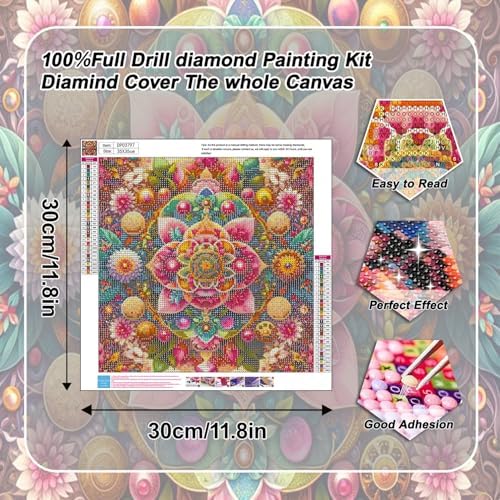 EIBEILI Diamond Art Kits for Adults Mandala Flower Diamond Painting Kits