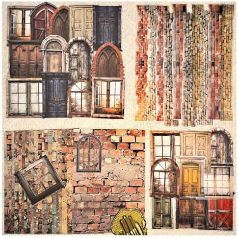 Vilikya 90Pcs Cottagecore Window Frame Stickers for Junk Journal Vintage Cutouts Scrapbook Stickers for Journaling Supplies, PET Stone Sticker & Wall Decoupage Paper for Collage Bujo DIY Craft Planner