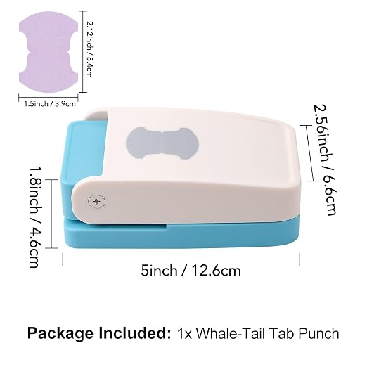 1.5 inch Tab Punch, Rounded Tab Shaped Punch for Creating Custom Tabs on Craft Projects, DIY Index Tabs Puncher Ideal for Scrapbooking, Organize Files, Journals, NoteBook, Planner Inserts, Card Making