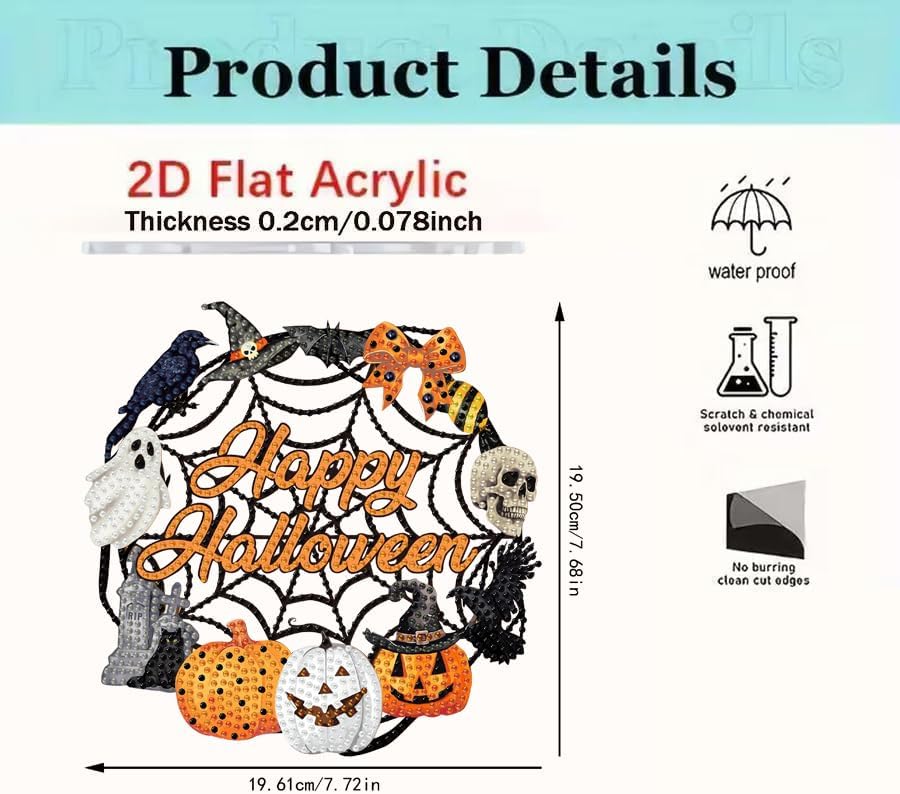 Halloween Hanging Diamond Art Kits for Adult Diamond Painting Kit Pendant