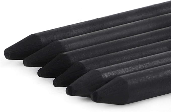 6 Pcs Soft Medium Hard 5.6mm Charcoal Lead Refills Mechanical Pencil Lead Professional Artist Sketch Pencil Refills Automatic Graphite Pencil Lead Refills for Students Drawing Sketching Art Supplies