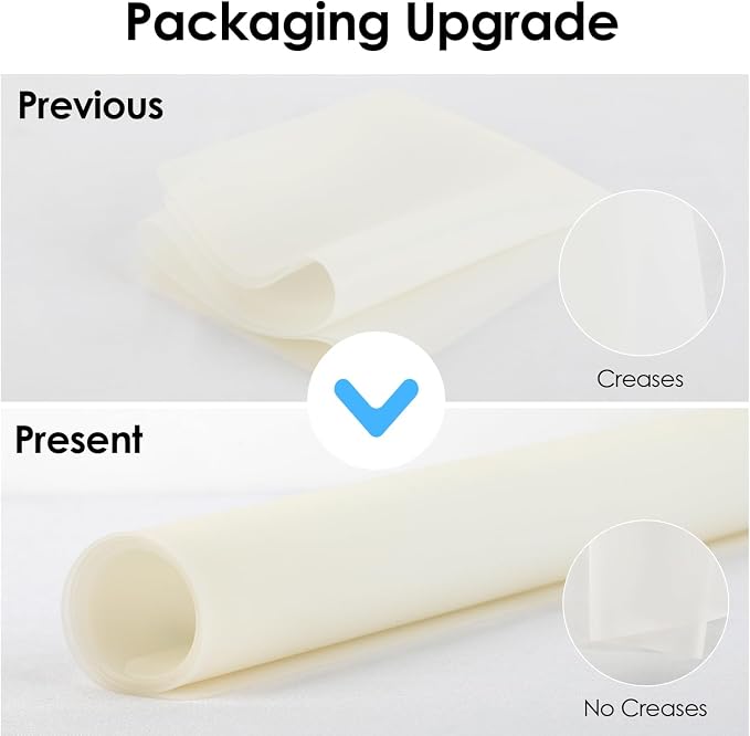 2 Pack Oversize Silicone Table Mats, Silicone Placemat Set of 2 for Baking Craft Pastry Non-Stick, Heat Resistant Waterproof Nonskid Countertop Protector Mat (Translucent, 23.6''x15.75'')