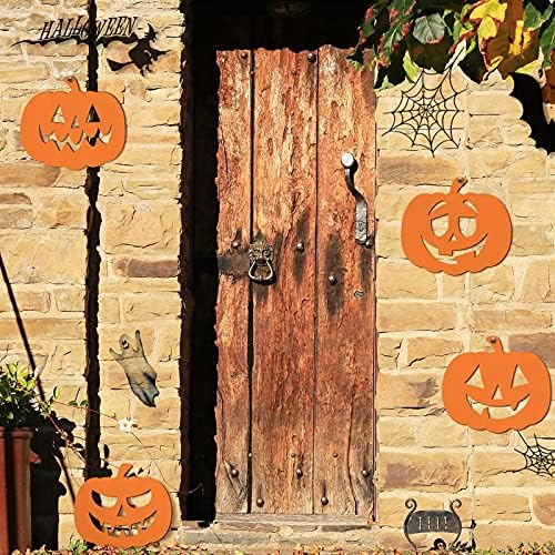 Queekay 6 Pcs Wooden Pumpkin Cutouts Unfinished Halloween Craft Blank
