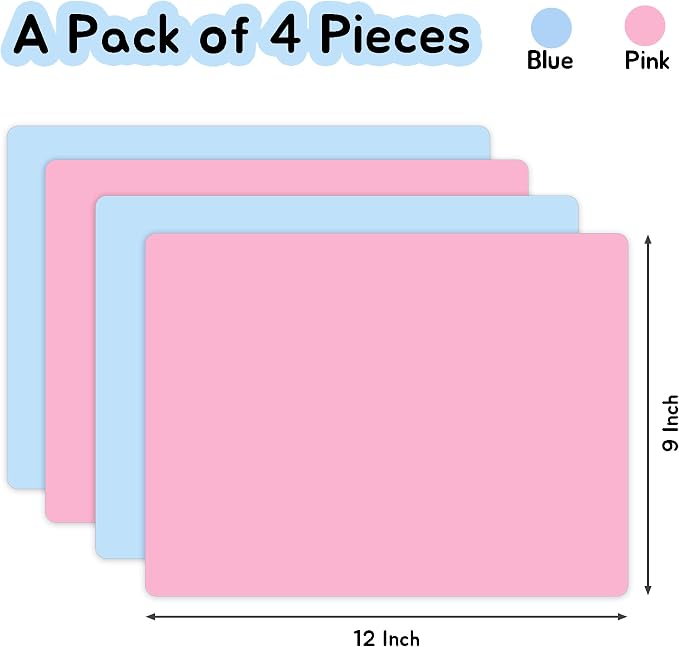 Silicone Mats for Resin Crafts 9"W x 12"L: Non-Slip Heat Resistant Small