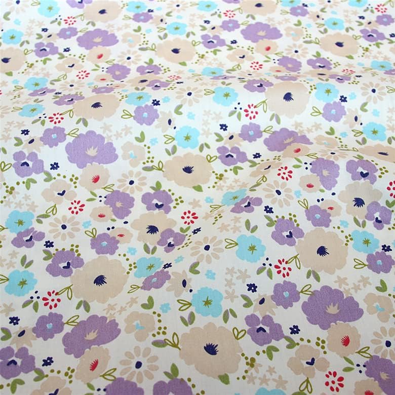 Cotton Fabric DIY Making Supplies Quilting Patchwork Fabric Fat Quarter Bundles DIY for Quilting Cotton Patchwork Cushions (clorful Flowers, 20" x 20")