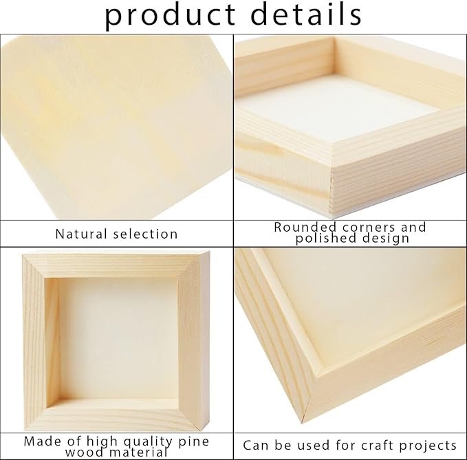 FSWCCK 10 Pack 5 x 5 inch Wood Panel Boards, Unfinished Wood Canvas Panels for Crafts, Painting Canvas, DIY Art Projects, Pouring, Arts Use with Oils, Acrylics