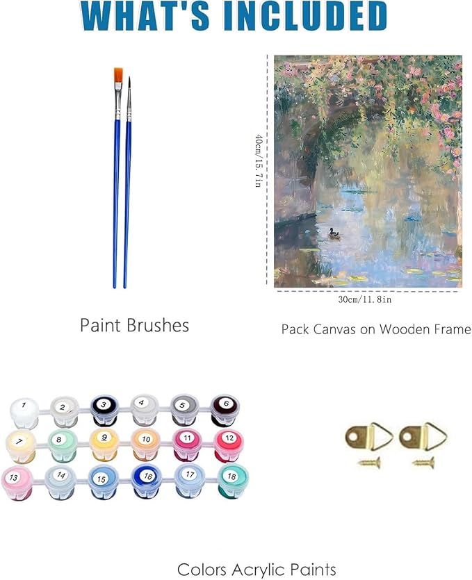 WUDWL Flower Paint by Numbers Kit for Adults,Color By Numbers for Adults | Scenery and Flower Decor Painting by Number On Canvas, Paint Number Artist Funny Without Frame DIY, Home Wall Decor, 12x16in