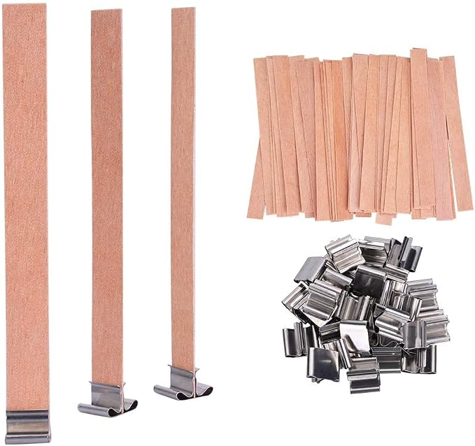 PXBBZDQ Wooden Candle Wicks Long Crackling Wood Wicks for Candles Making 50 Sets