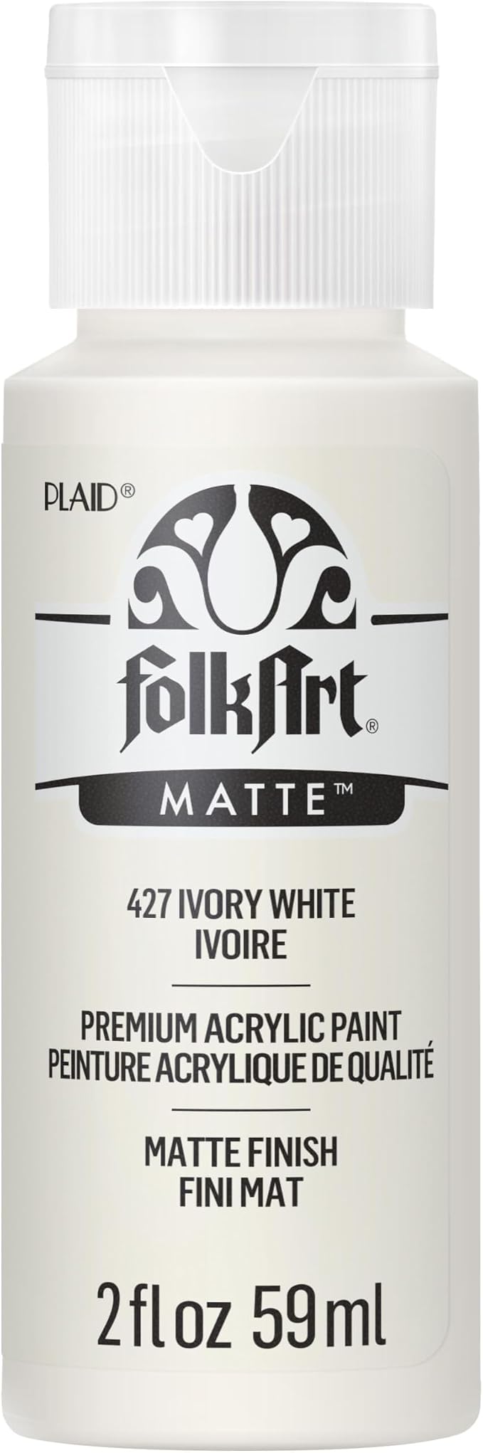 FolkArt Acrylic Paint in Assorted Colors (2 oz), 427, Ivory White