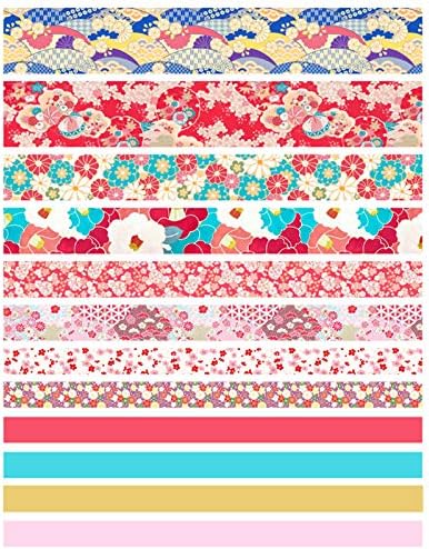 12 Rolls Washi Tape Set, Cherry Blossoms Floral Pattern Washi Masking Tape