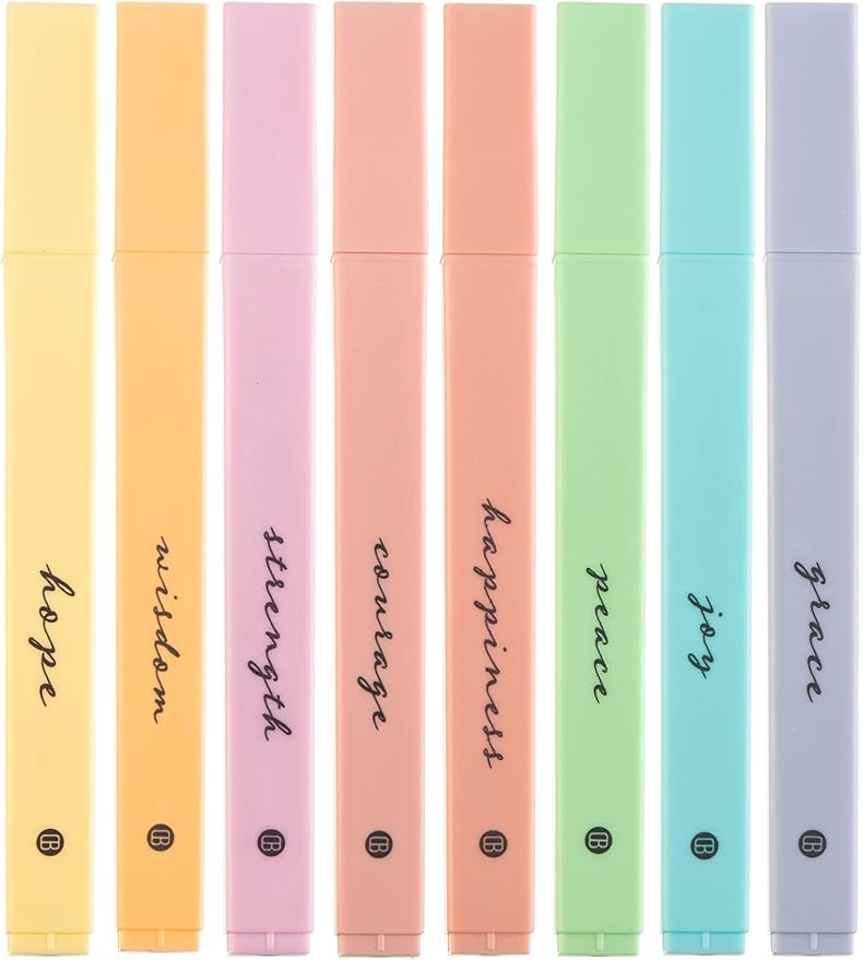 DIVERSEBEE Bible Highlighters with Soft Chisel Tip, No Bleed (Pastel)