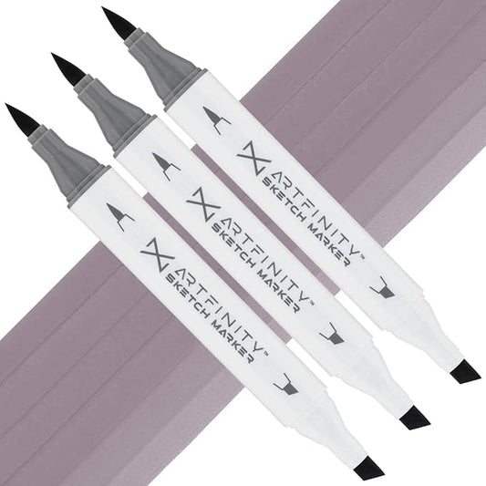Artfinity Sketch Markers - Set of 3 - Slate Gray V9-5, Vibrant, Professional, Dye-Based Alcohol Markers for Artists, Drawing, Travel, & More