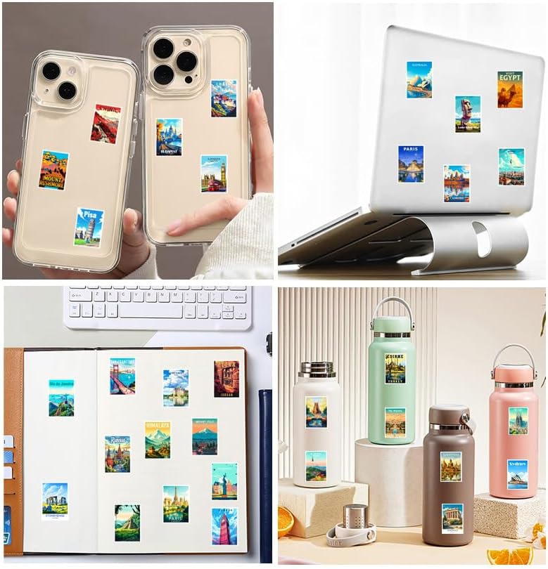 50Pcs World Landmark Travel Stickers Set