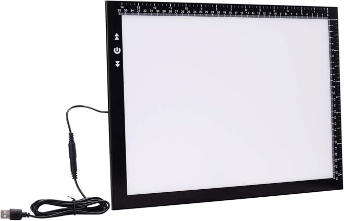 HSK B4/A3s LED Artist tracing Light Box Copy Table, Adjustable High Brightness Light Pad for Tatto Drawing, Sketching, Animation,Diamond Painting Accessories