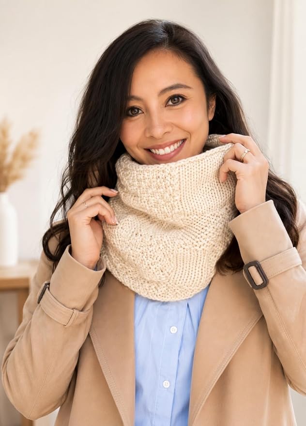 We Are Knitters Stitch Sampler Knitting Kit | Beginner-Friendly Knitting Starter Kit with Cotton Yarn | Learn Essential Stitches & Make Your First Snood