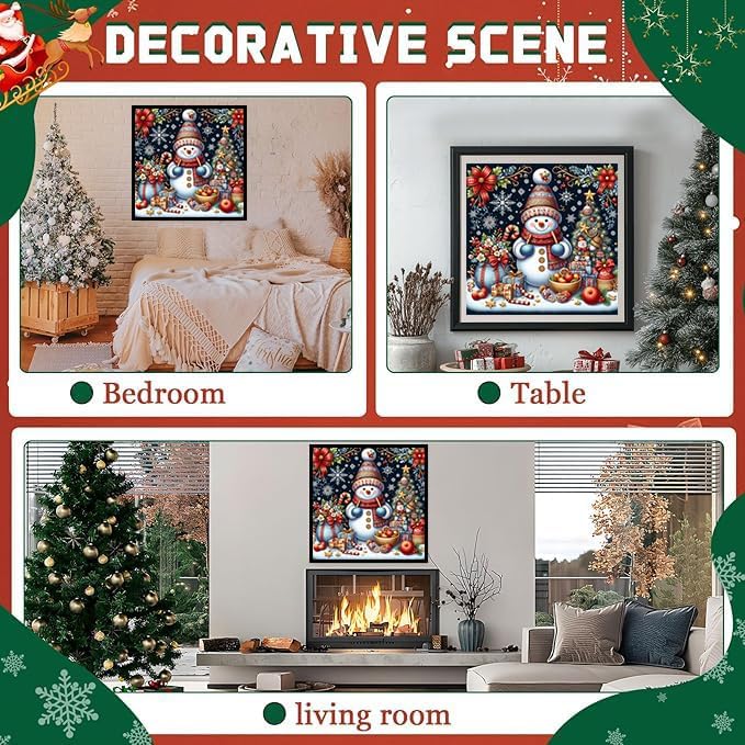 XUCNWL Christmas Diamond Art Kits for Adults,Snowman Diamond Painting