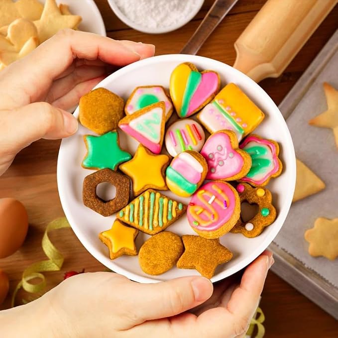 YomiFamily 30Pcs Mini Cookie Cutter Set with Box, 3 Sizes Per Shape | Stainless Steel, Tiny Polymer Clay Cutters, Small Geometric Biscuit Mold Set, Safe for Kids