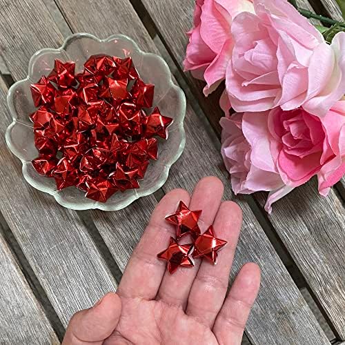 500-Strips Red Foil Paper Strips for Making Origami Stars, Lucky Stars, Puff Stars. Reflective Mirror Shiny Paper Strips, 0.5 x 11 inch. (Red Foil, 500)