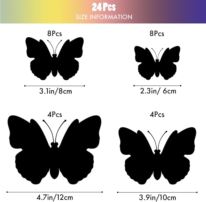 SAOROPEB 3D Butterfly Wall Decor, 24 Pcs Landscape Butterfly Decorations