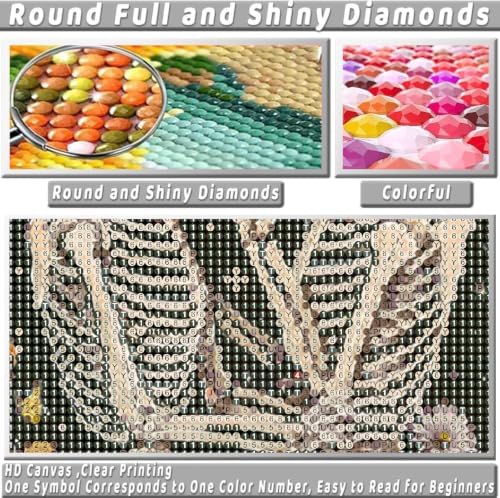 KICHANG Skull Diamond Art Kits for Adult Diamond Painting Kit for Beginner