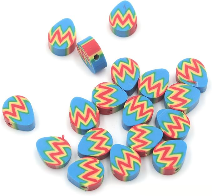 100 Pcs Easter Egg Polymer Clay Beads Mixed Heishi Spacer Beads Supplies for DIY Bracelet Earring Necklace Jewelry Making