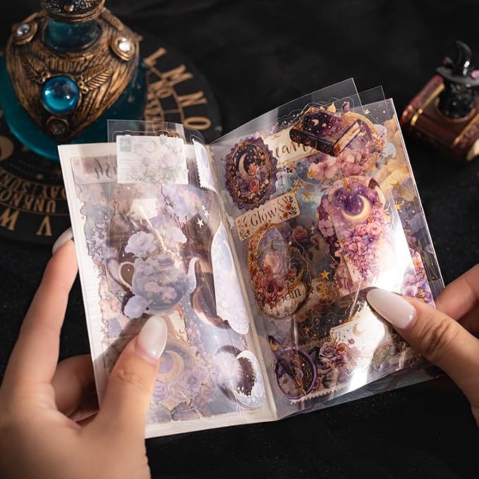 280-Piece Gothic Halloween Scrapbook Stickers & Paper Book 80 Sheets