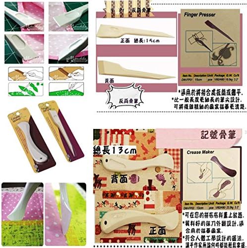 HONEYSEW Crease Maker Finger Presser Bone Folder Paper Creaser Scrapbooking Bone Folder Paper Creaser (Crease+Finger Maker)