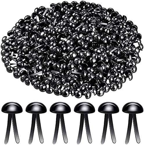 Hotop 500 Pcs Brad for Paper Crafts Metal Paper Fasteners,Black