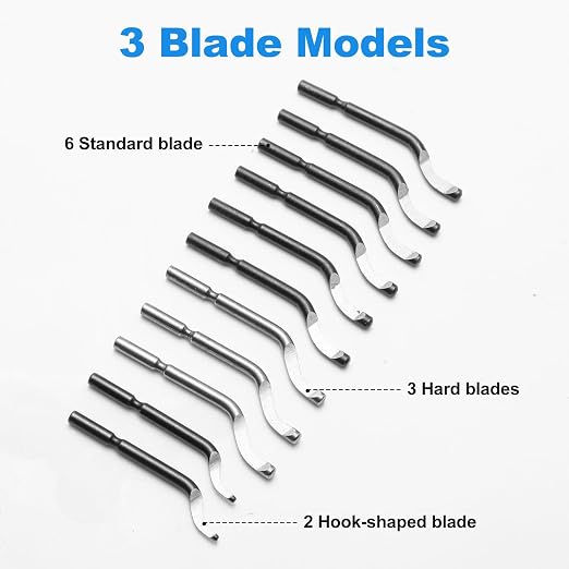11 Piece High Speed Steel Blade Deburring Tool Set, For Metal Aluminum, Copper, Resin, PVC Pipe, 3D Printing, Wood Edge Treatment, High Quality Metal Handles, Deburring Manual Chamfering, Reamer Tools