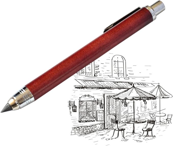 5.6mm Lead Holder Sketching Mechanical Pencil Retractable Drawing Charcoal Pencil Automatic Wooden Sketch Pencil with Gift Box for Artists Beginners Engineers Graphing Crafting School Art Supplies