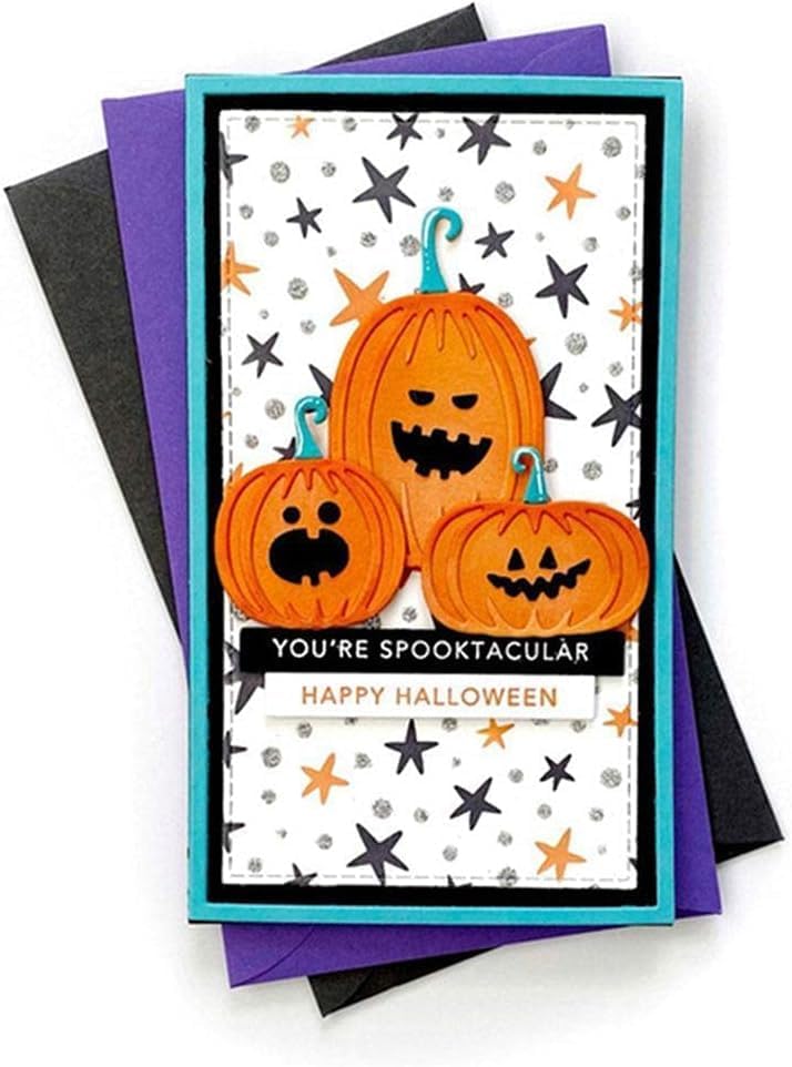 Pumpkin Dies for Card Making,Metal Die Cuts Pumpkin Heads Party Cutting Dies Halloween Embossing Stencils for Card Making Scrapbooking Album Decorative Die-Cuts